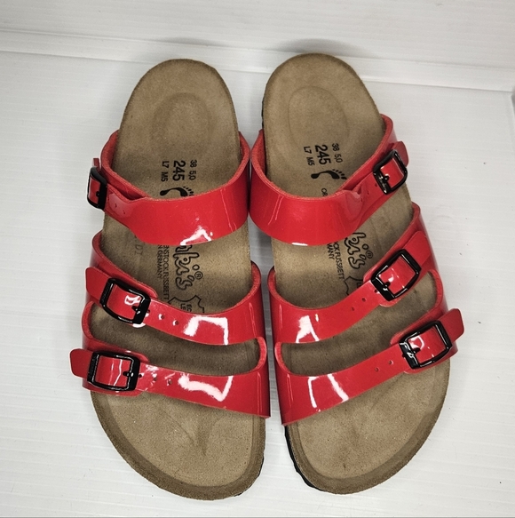 New Birki’s by Birkenstock red sandals, size 38 - Picture 2 of 7